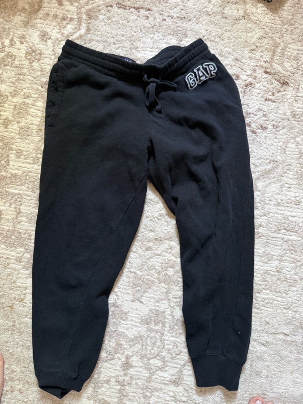 GAP Kids Black Jogger Sweatpants with Embroidered Logo